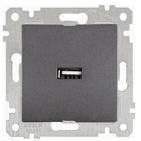 RİTA MEK TUŞ TEKLİ USB ŞARJ PRİZİ FÜME 1